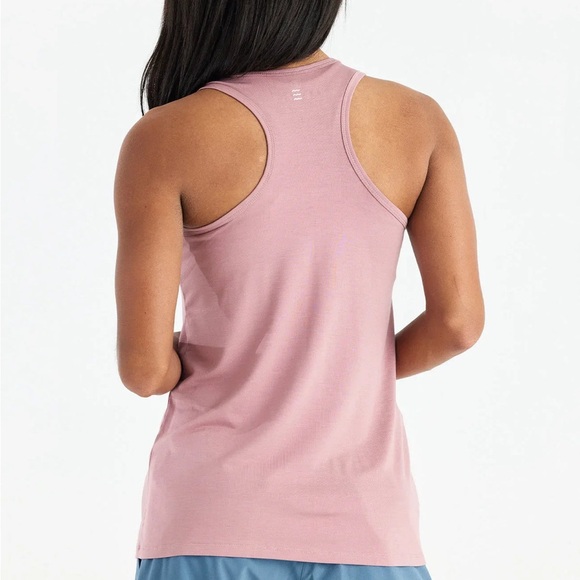 Free Fly Women’s Bamboo Motion Racerback Tank in Color Harbor Pink - Picture 2 of 6